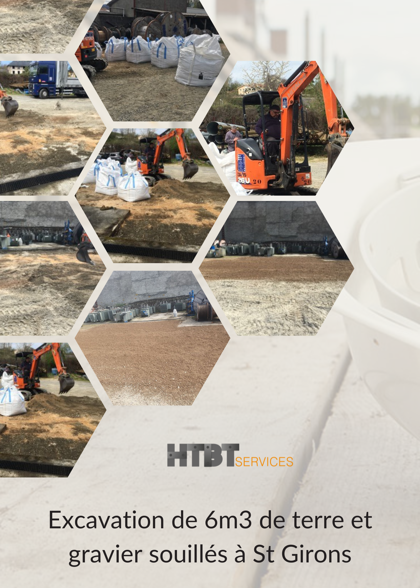 Excavation 6m3 de terre et gravier souillés | HTBT